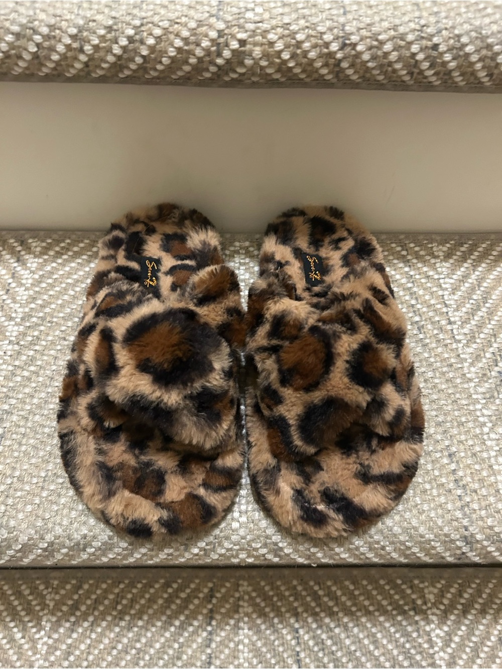 Leopard Faux Fur Slide Slippers